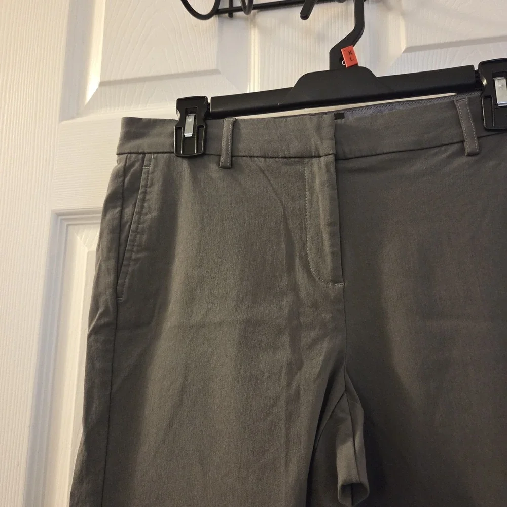 J. Jill sz 10‎ petite refined woven green trouser pants stretch casual career